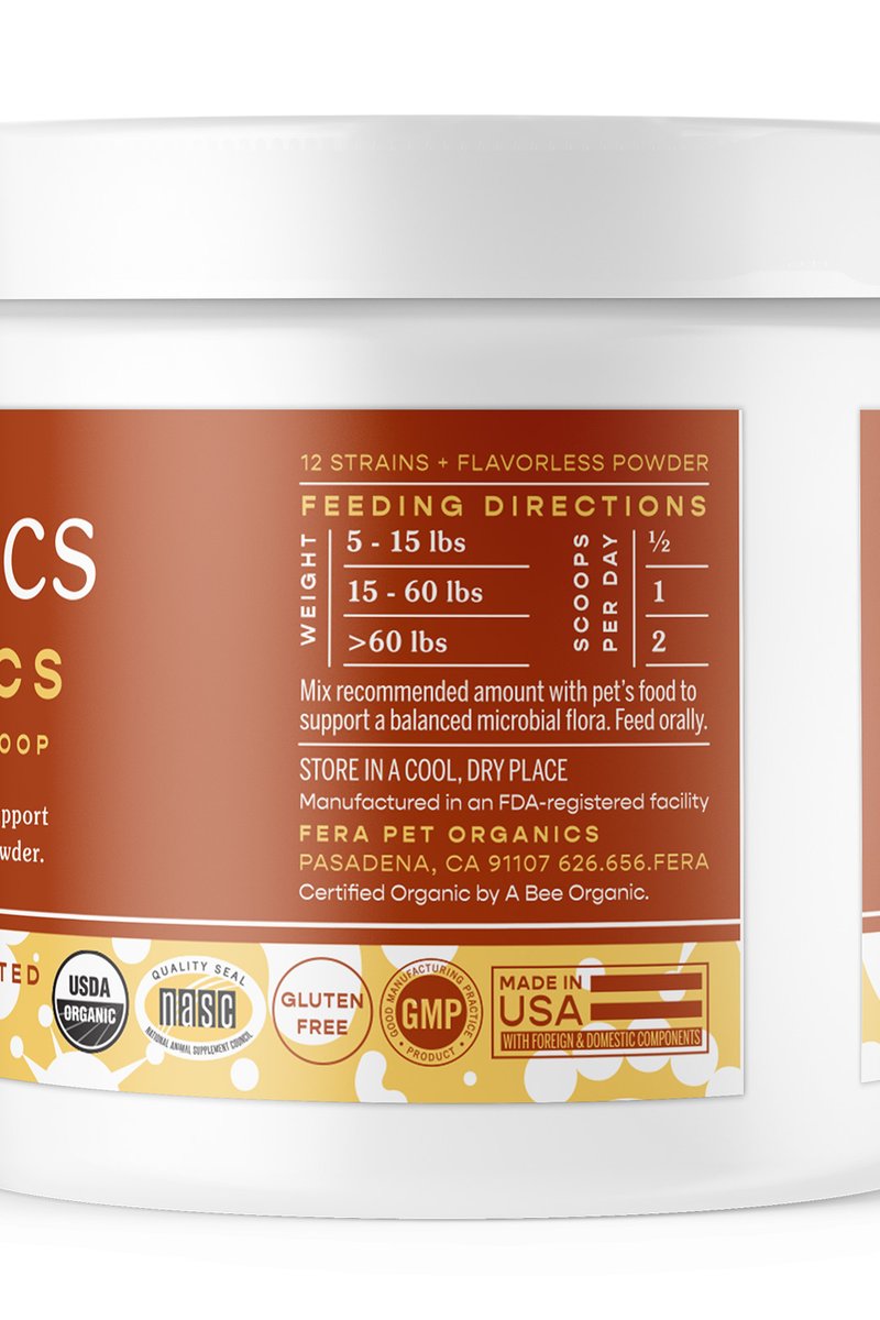 Organic Probiotics with Prebiotics for Dogs & Cats