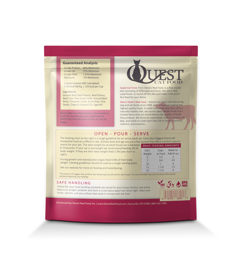 Quest Cat's Food - Freeze Dried Beef Bite Size Nugget