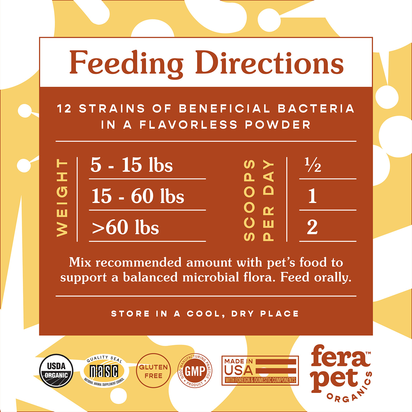 Organic Probiotics with Prebiotics for Dogs & Cats