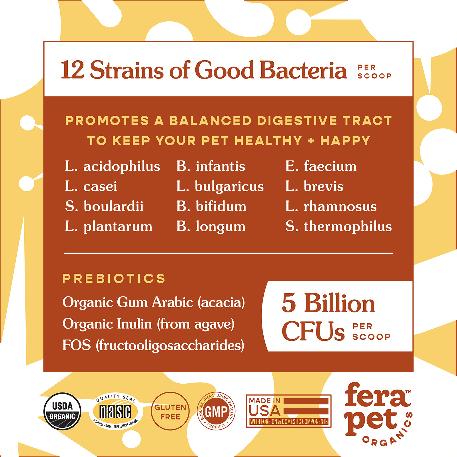 Organic Probiotics with Prebiotics for Dogs & Cats