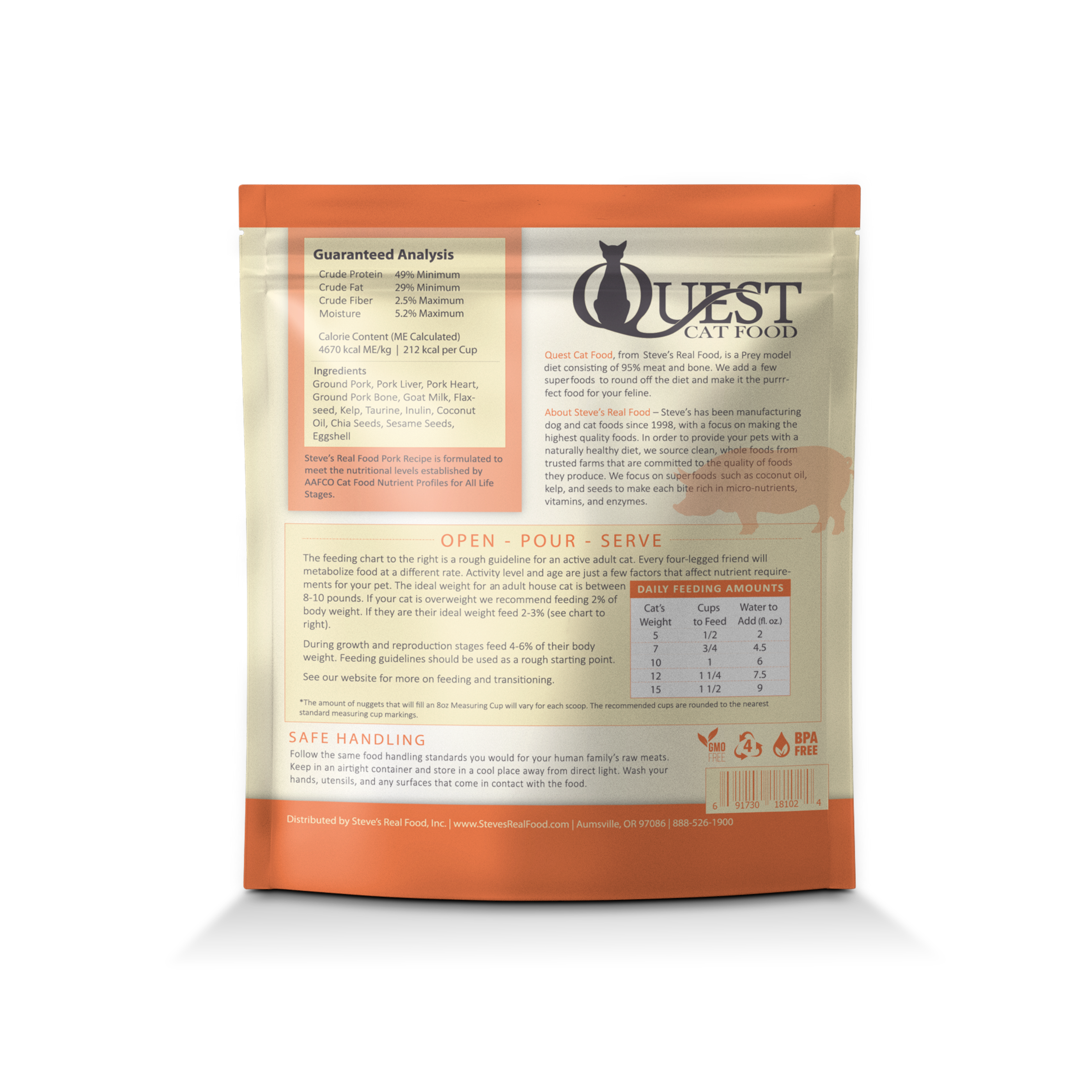 Quest Cat's Food - Freeze Dried Pork Bite Size Nugget