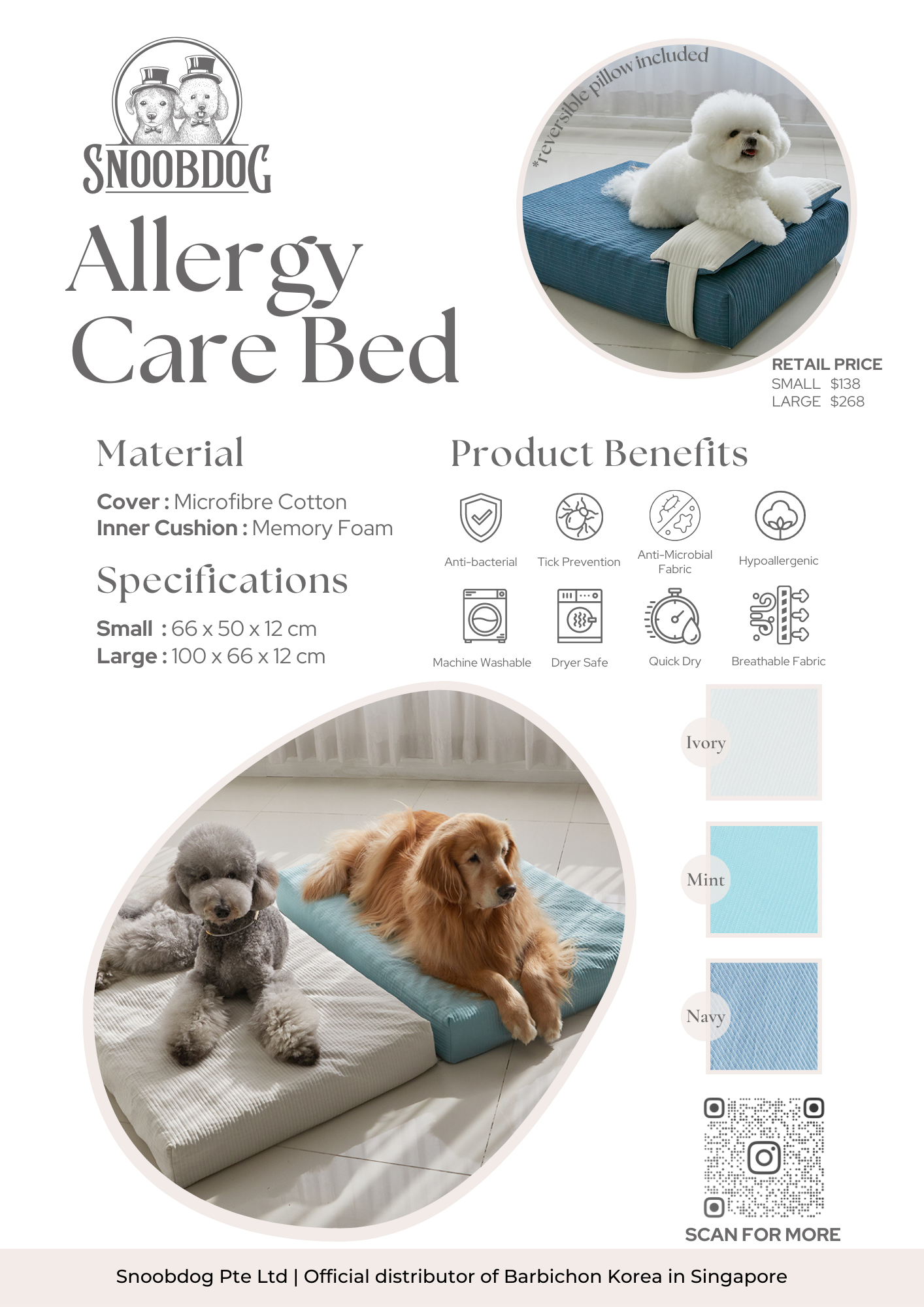 Anti allergy outlet dog bed