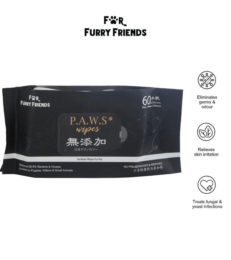 For Furry Friends P.A.W.S Wipes 60pcs