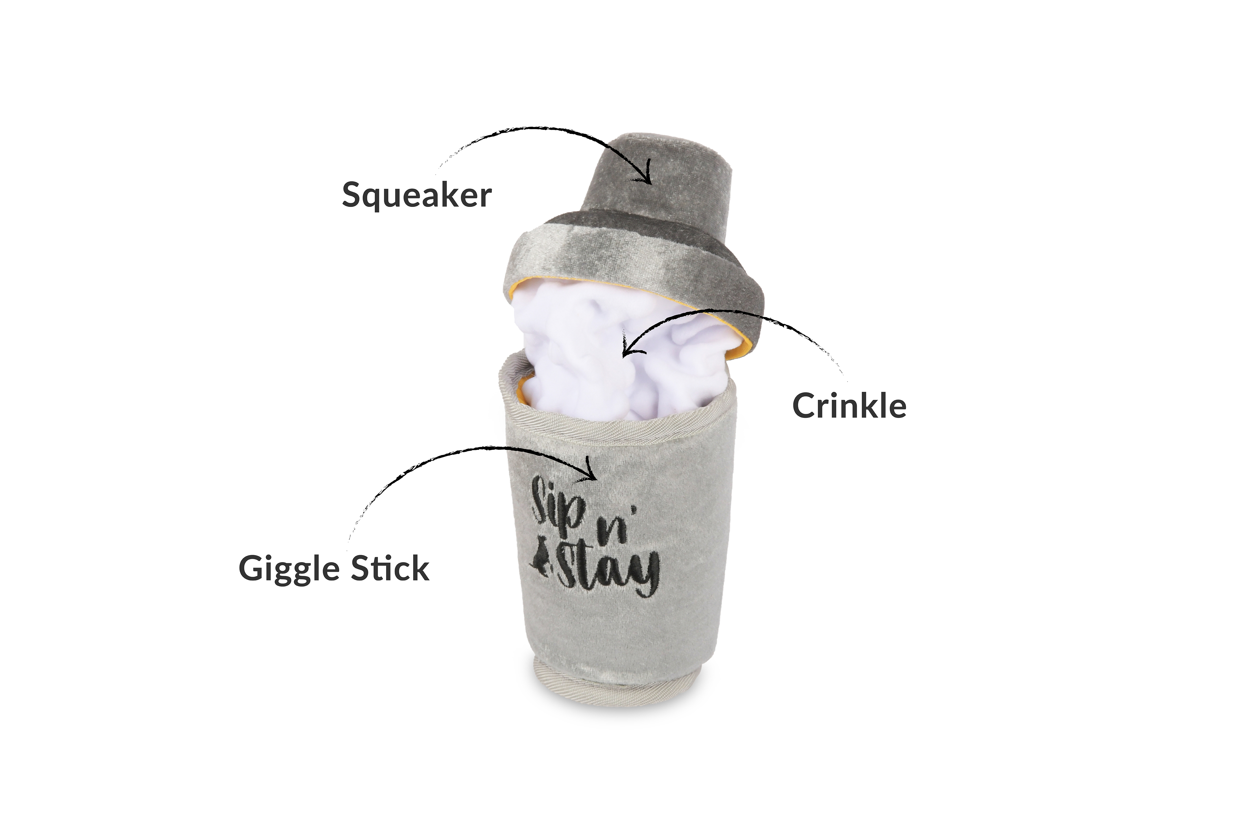 P.L.A.Y. Barktender Squeaky Plush Dog Toys