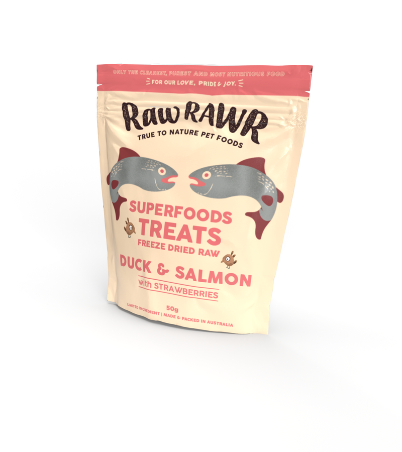 Freeze Dried Duck & Salmon with Strawberries