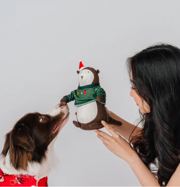 Gentle Pup Bishan the Otter Squeaker Toy | Christmas Party