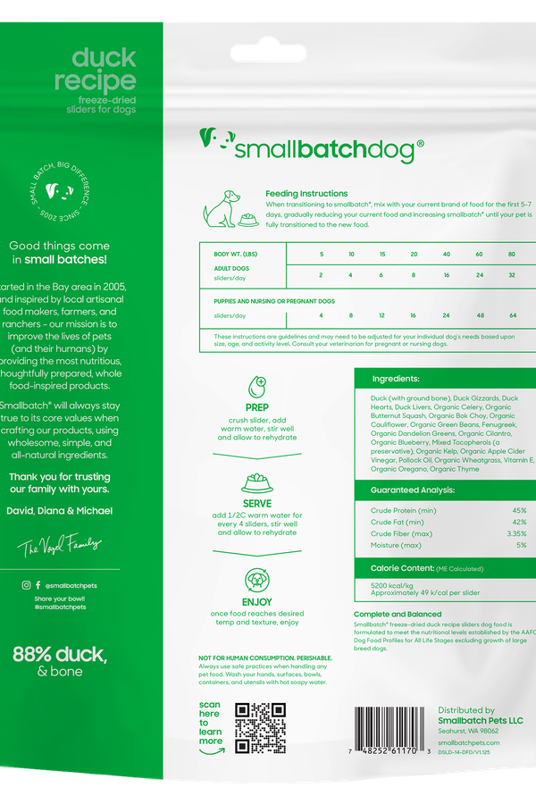 Smallbatch Freeze Dried Duck Sliders
