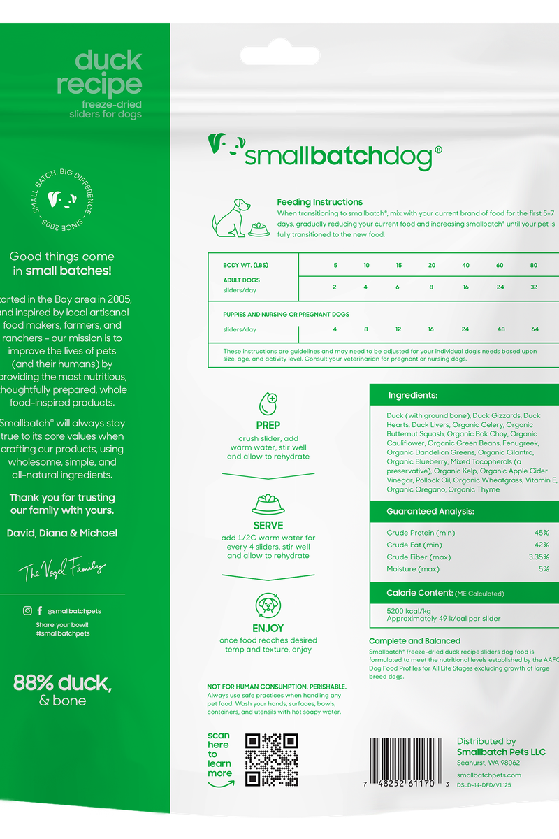 Smallbatch Freeze Dried Duck Sliders