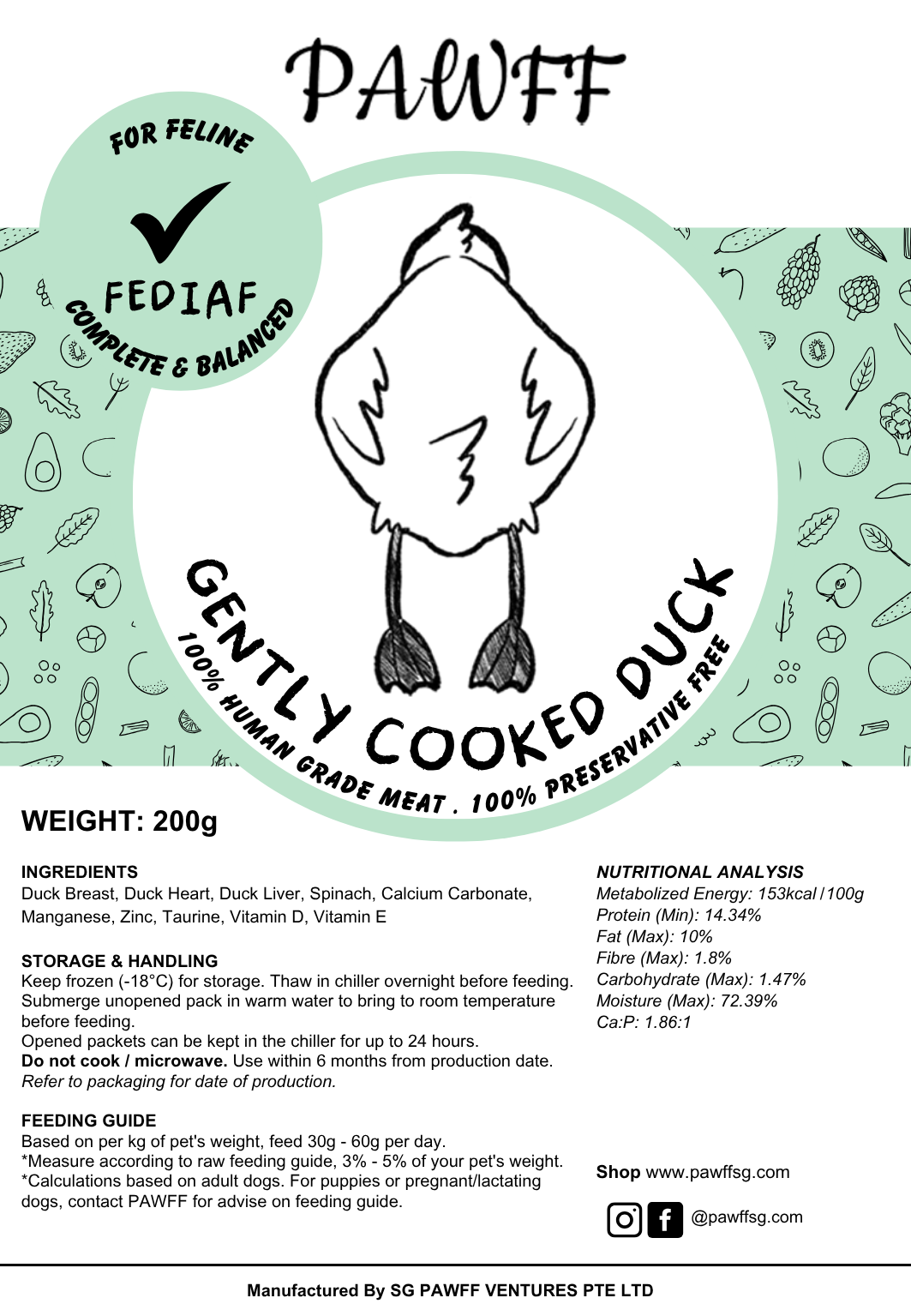 Gently Cooked Duck - Feline