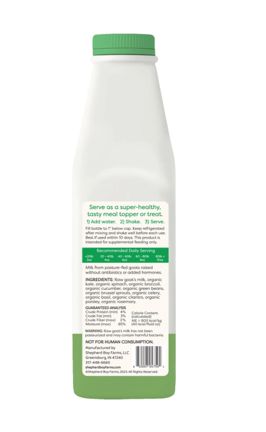 Shepherd Boy Farms Freeze Dried Raw Goat Milk Super Green