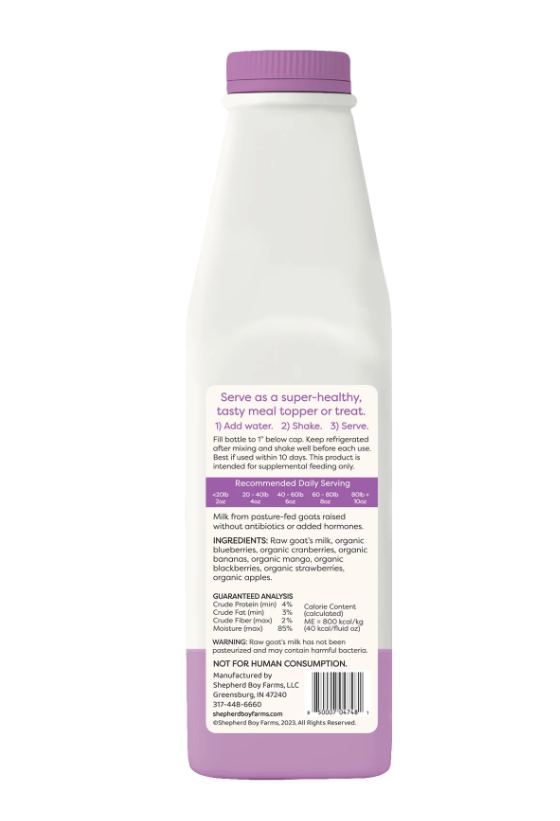 Shepherd Boy Farms Freeze Dried Raw Goat Milk Super Fruit