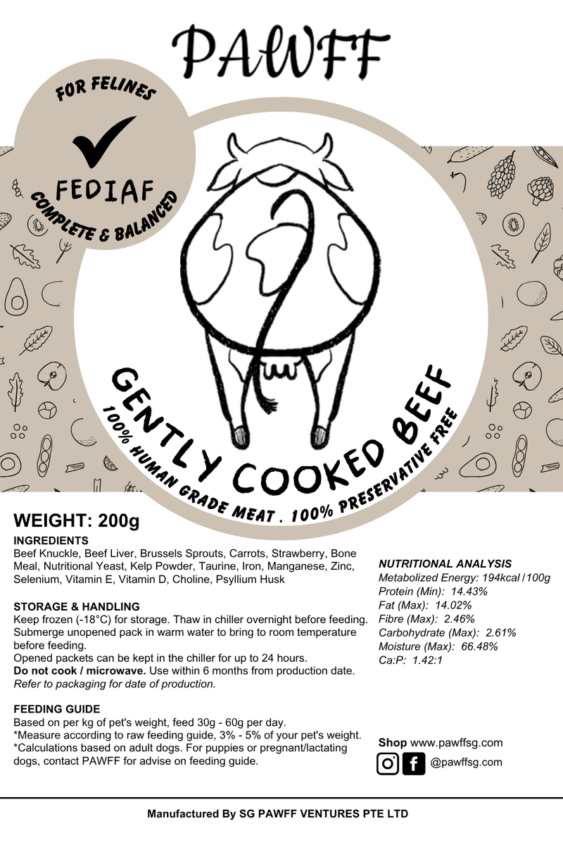 Gently Cooked Beef for Feline (200g)