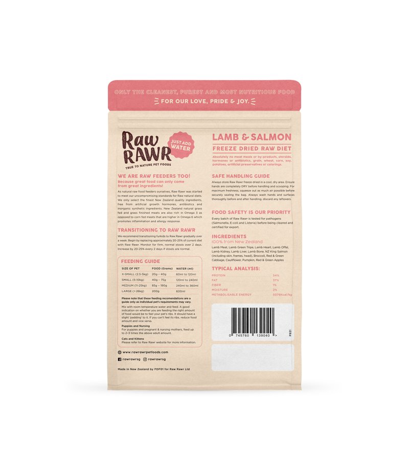 RAWR RAWR Freeze Dried Salmon & Lamb Balanced Diet