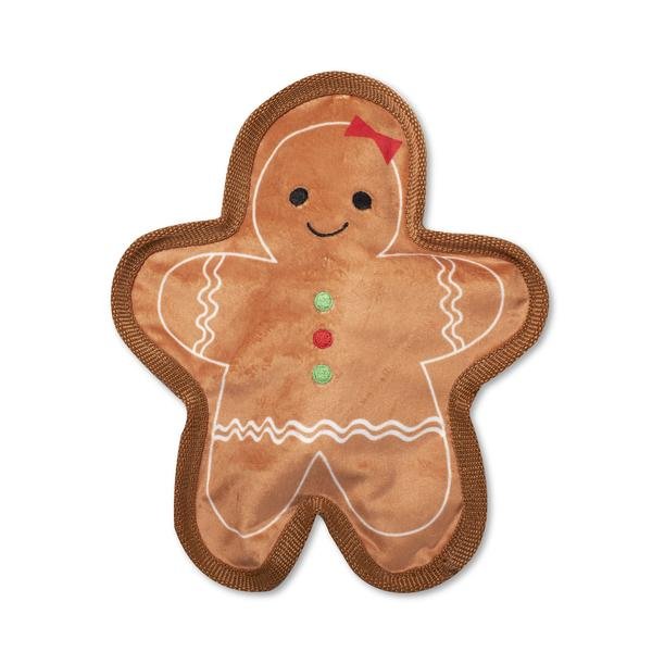 UnStuffed Gingerbread Girl, Dog Squeaky Plush toy.